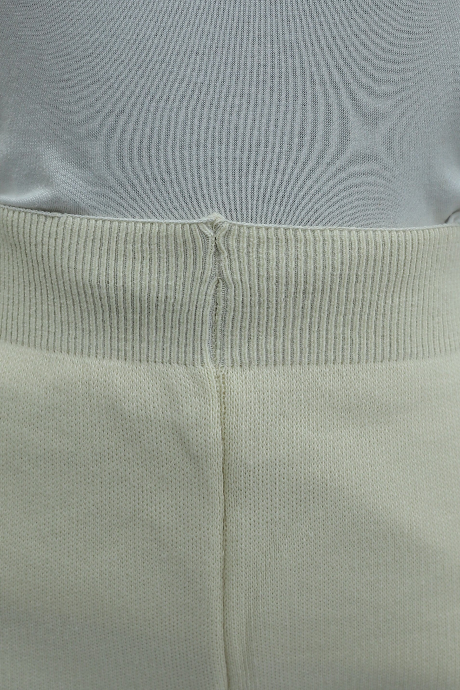 Cream Ribbed Trim Knit Two-Piece Set with Sweater and Wide-Leg Trousers - Podyumplus - by Peralane - photo 7