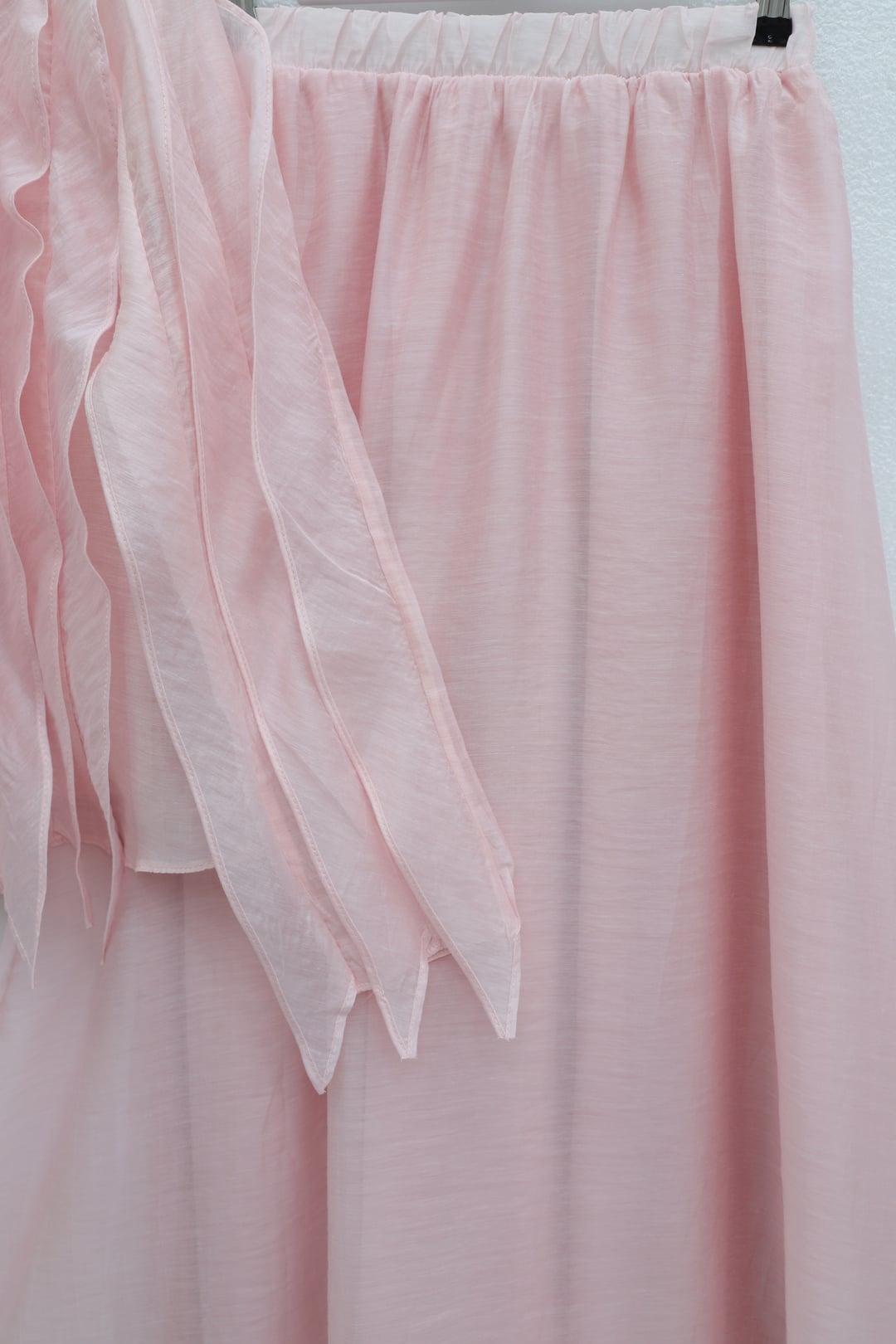 Front-Tie Ruffled Lined Asymmetric Cut Cupra Set - Powder - Podyumplus - by Peralane - photo 5