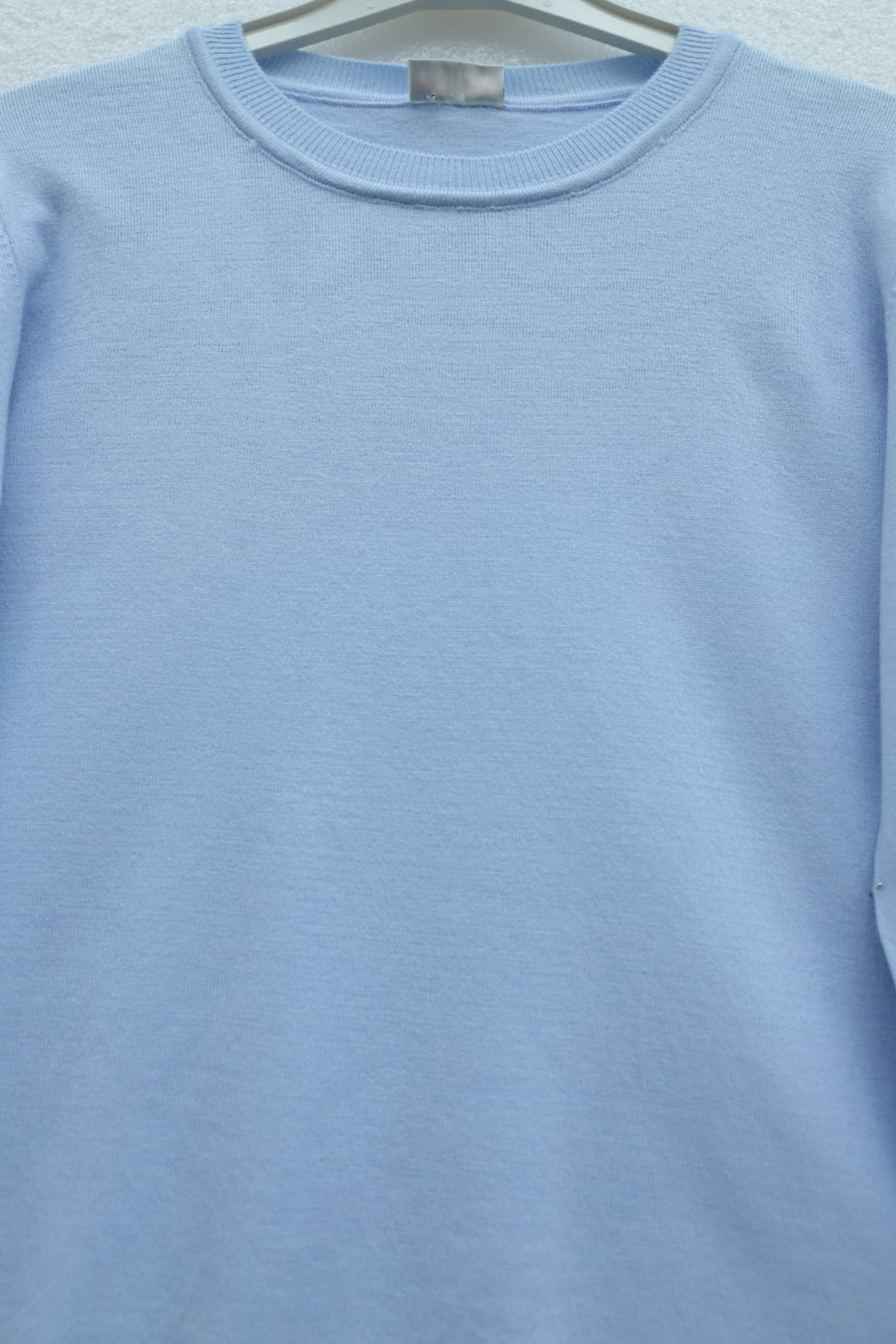 Round Neck Button Detail Knit Tunic - Baby Blue - Podyumplus - by Peralane - photo 5