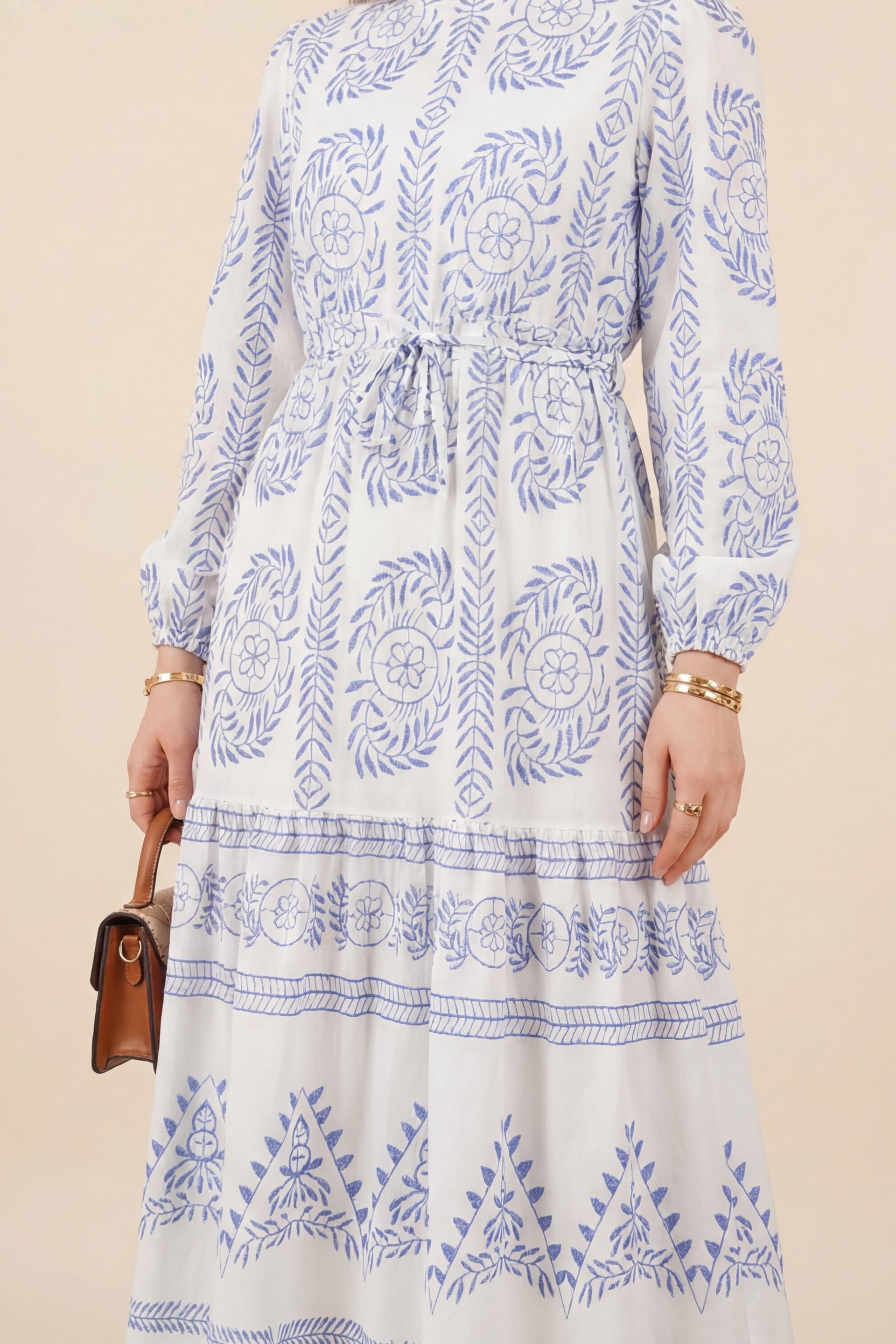 Tunnel Lace-Up Long Dress - White - Podyumplus - by Peralane - photo 2