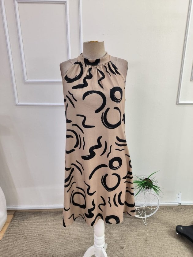 Women's Sleeveless Halter Neck Print Short Suprem Dress - Janes - by Peralane - photo 5