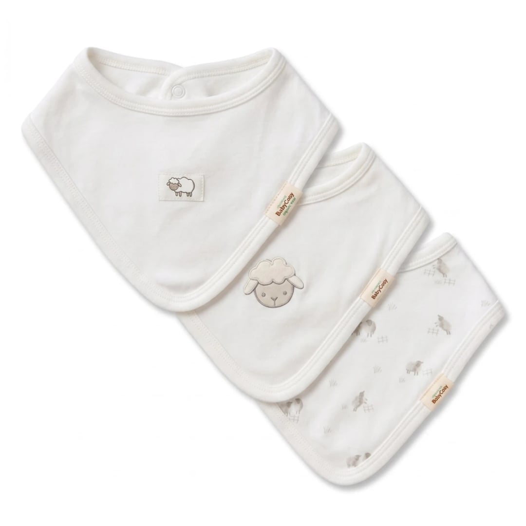 3 Pcs Sheep Print Baby Bibs - CSY8316 - Babycosy - by Peralane