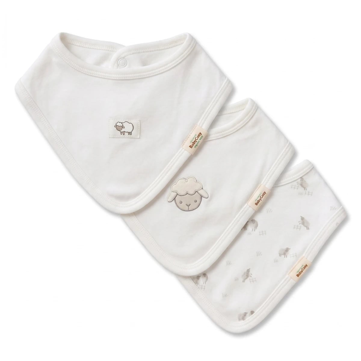 3 Pcs Sheep Print Baby Bibs - CSY8316 - Babycosy - by Peralane