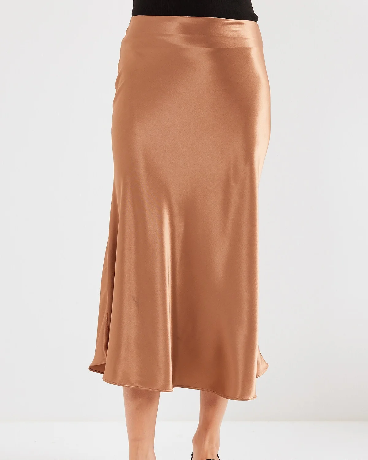 Satin Maxi Skirt in Camel - Women's Long Skirt - Bigdart - by Peralane - photo 2