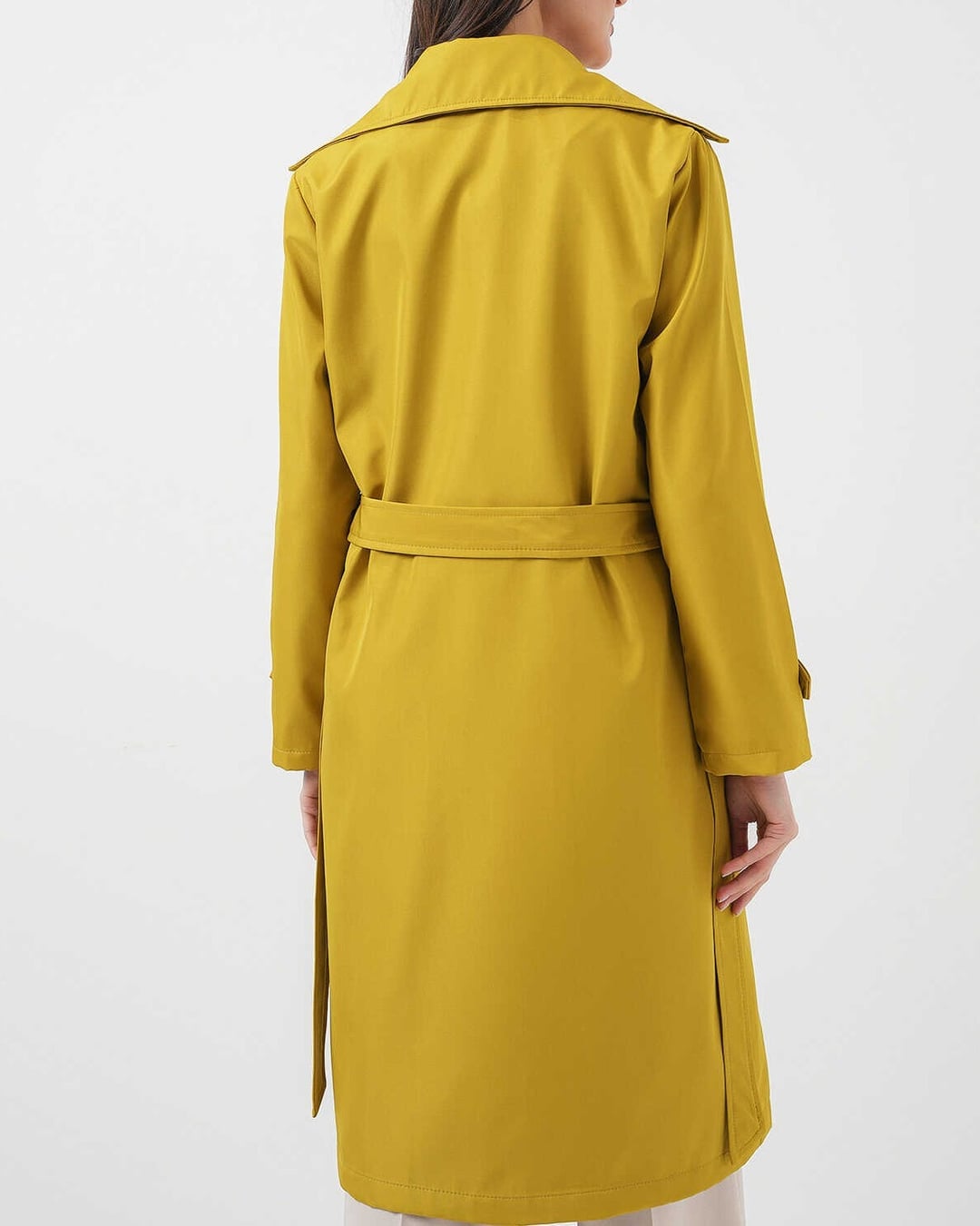 Women's Double-Breasted Trench Coat - Mustard Yellow - Bigdart - by Peralane - photo 9