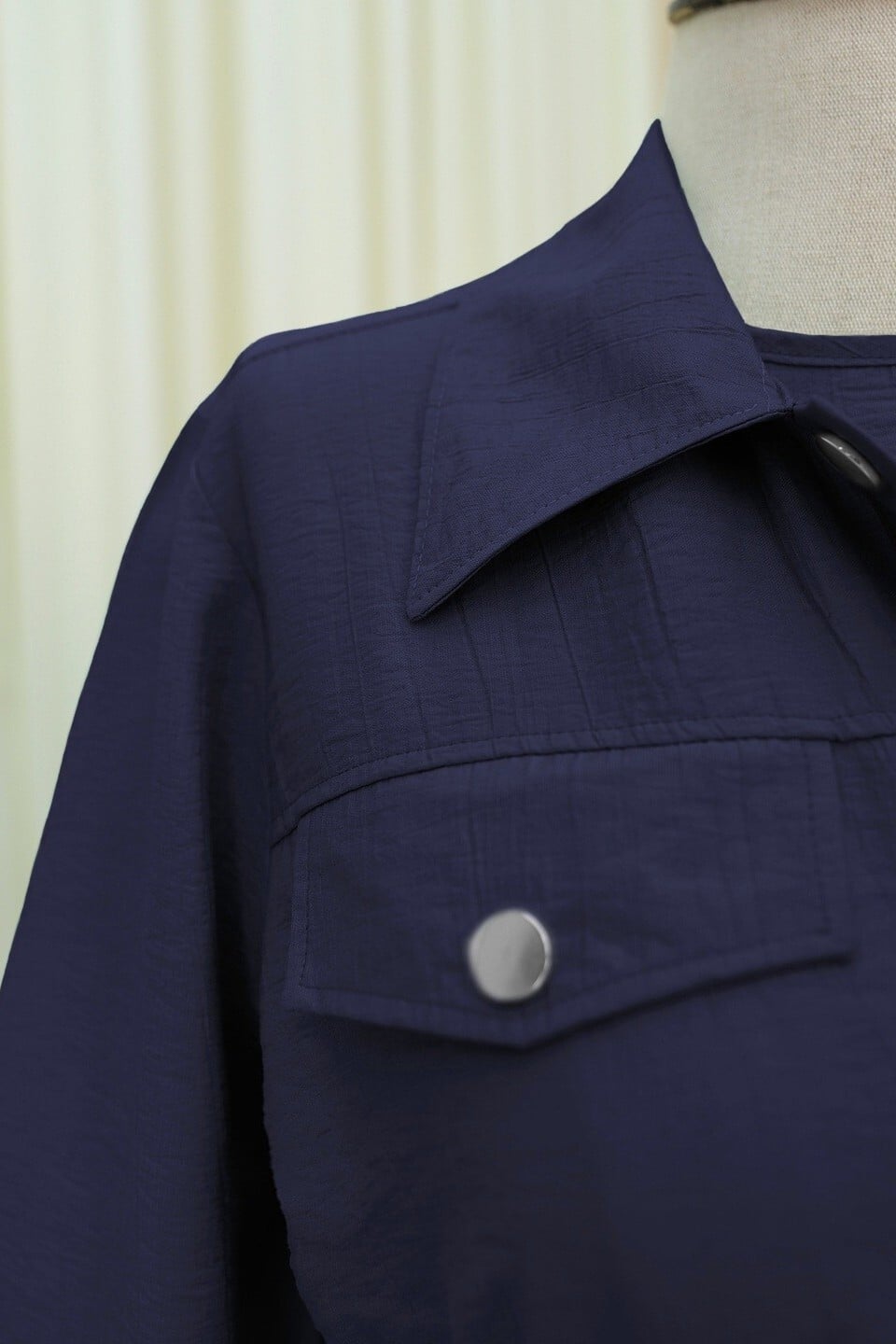 Navy Blue Modest Two-Piece Set with Long-Sleeve Shirt and Maxi Skirt - Podyumplus - by Peralane - photo 5