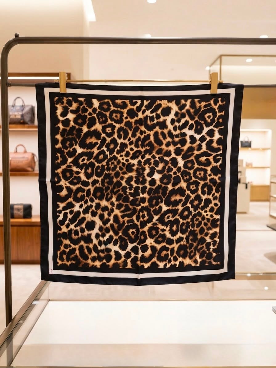 Black Leopard Print Bandana Scarf 50x50 cm - Nesvay - by Peralane - photo 4