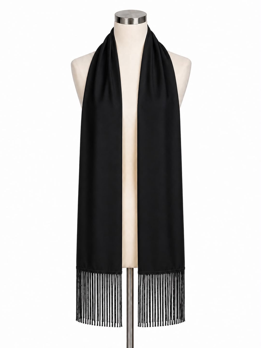 Black Tasseled Shawl Scarf 170x16 cm - Nesvay - by Peralane - photo 4