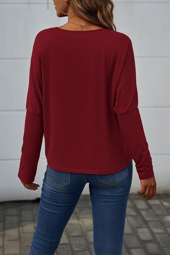 Women's Long-Sleeve V-Neck Batwing Sleeve Viscose Blouse - Janes - by Peralane - photo 3