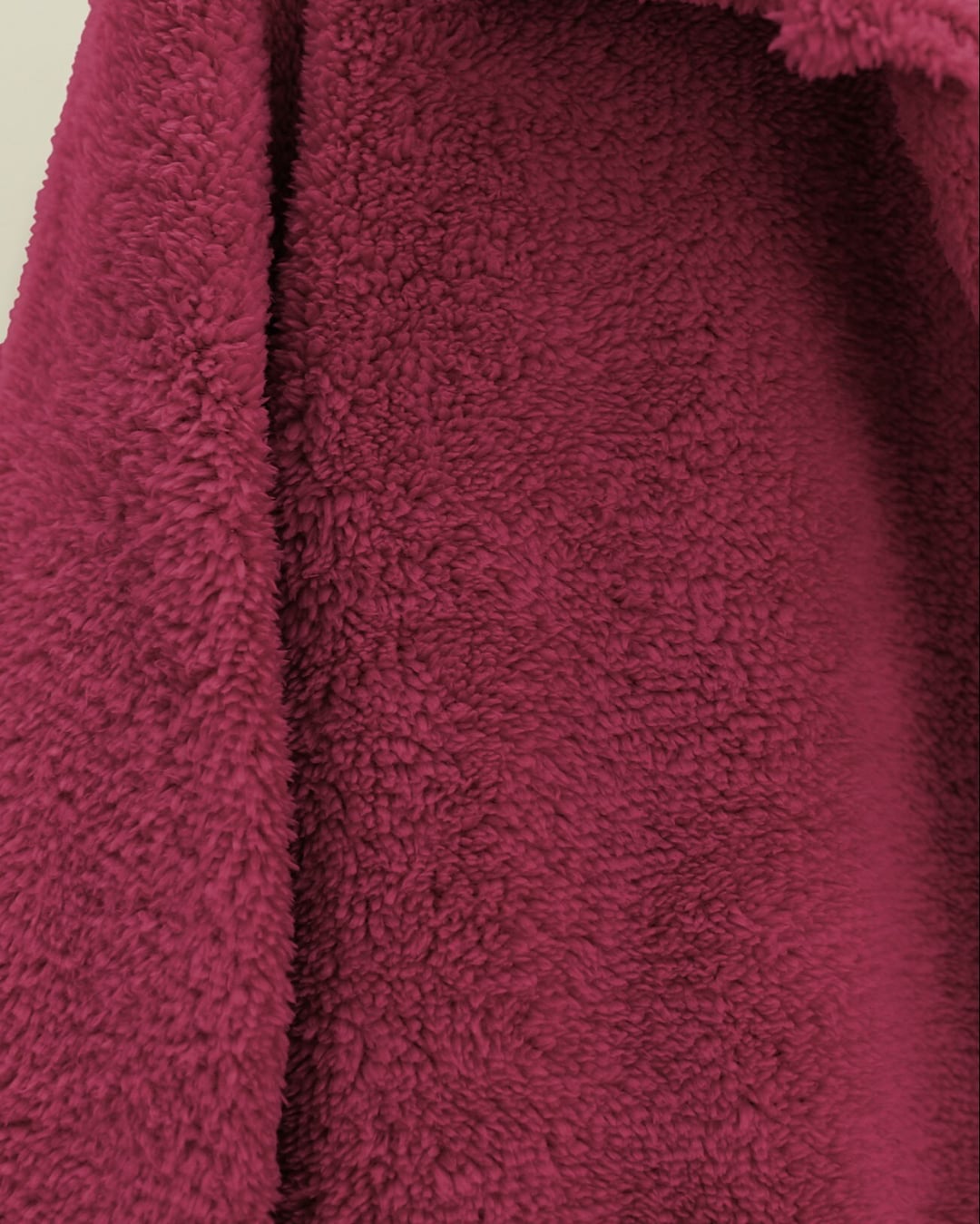 Full-Length Buttoned Pocketed Plush Jacket - Burgundy - Podyumplus - by Peralane - photo 3