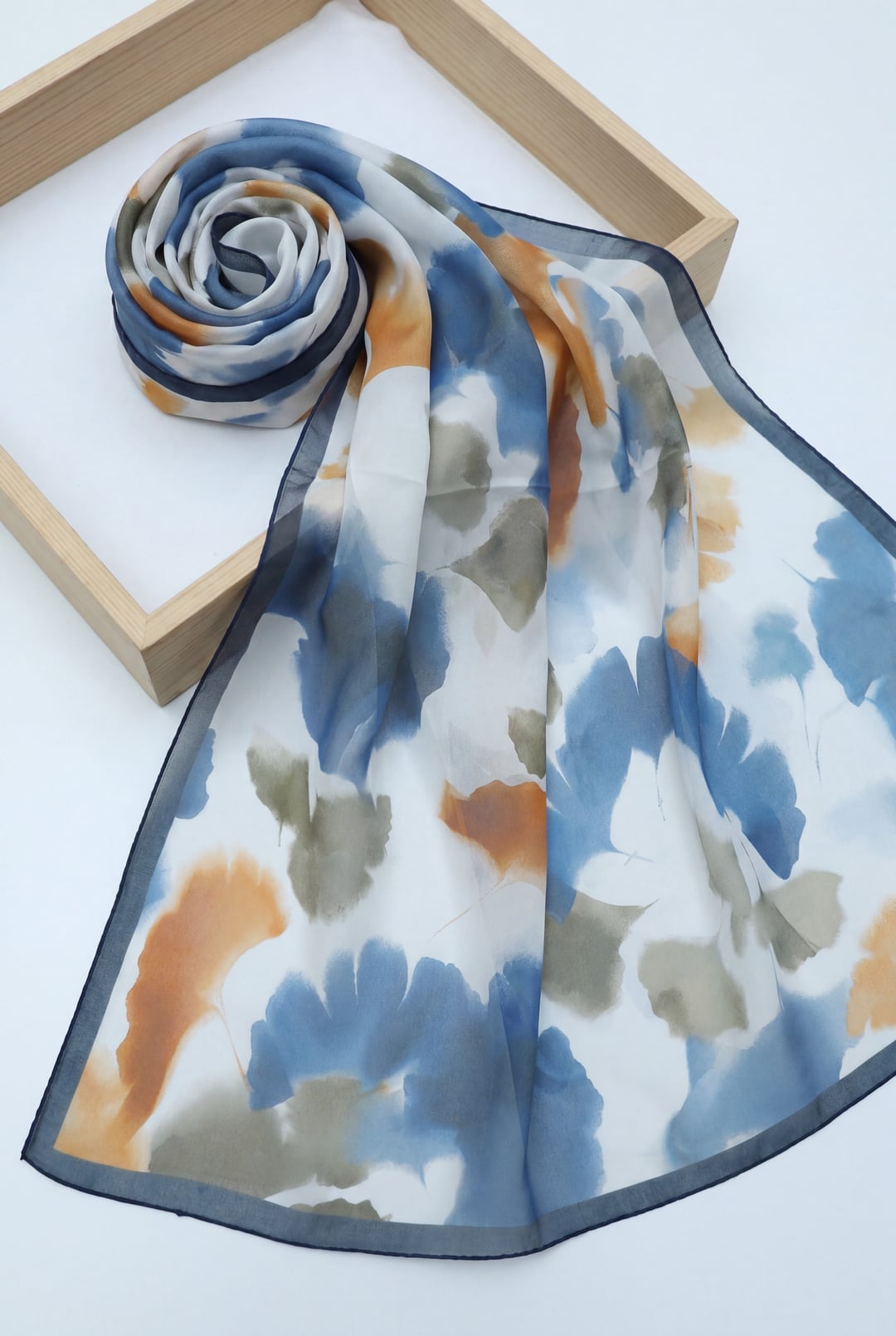 Abstract Floral Voile Scarf - Petrol - Podyumplus - by Peralane - photo 2