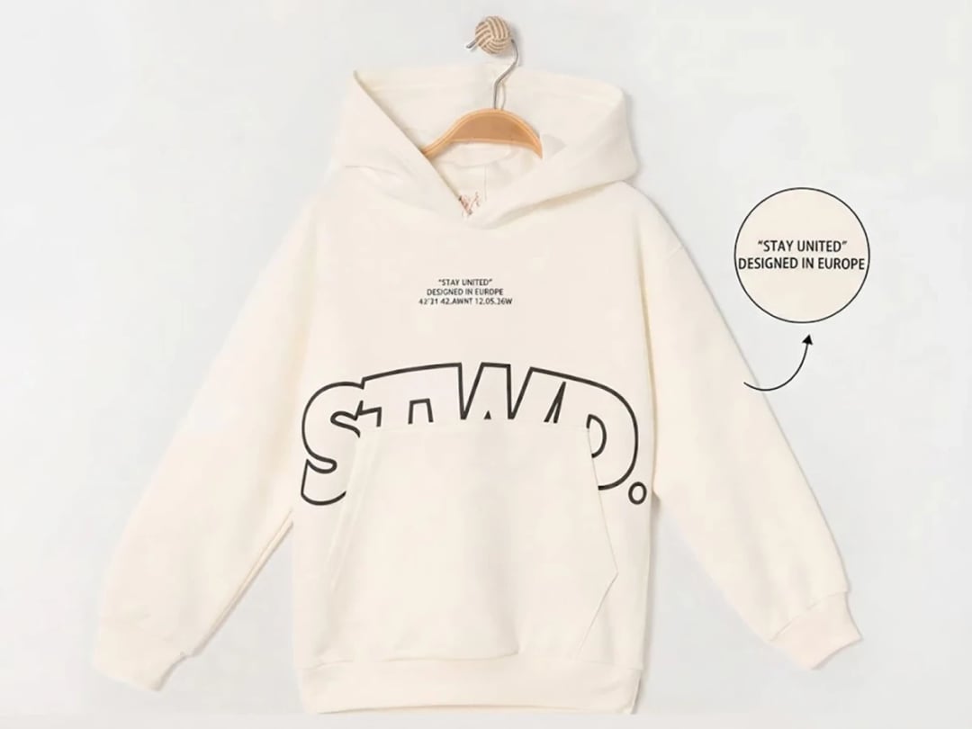 STWD Printed Kangaroo Pocket Hooded Sweatshirt for Boys - Ruhat Kids - by Peralane
