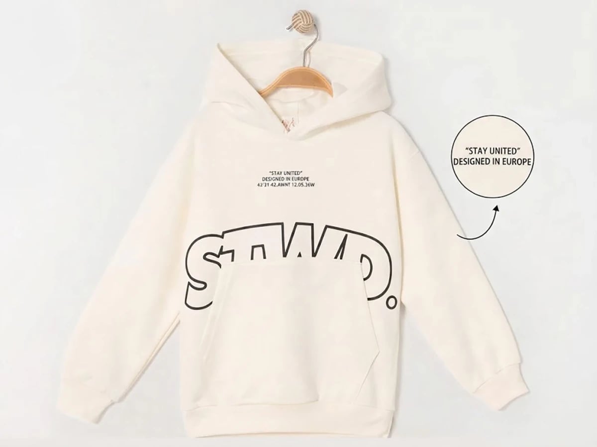 STWD Printed Kangaroo Pocket Hooded Sweatshirt for Boys - Ruhat Kids - by Peralane