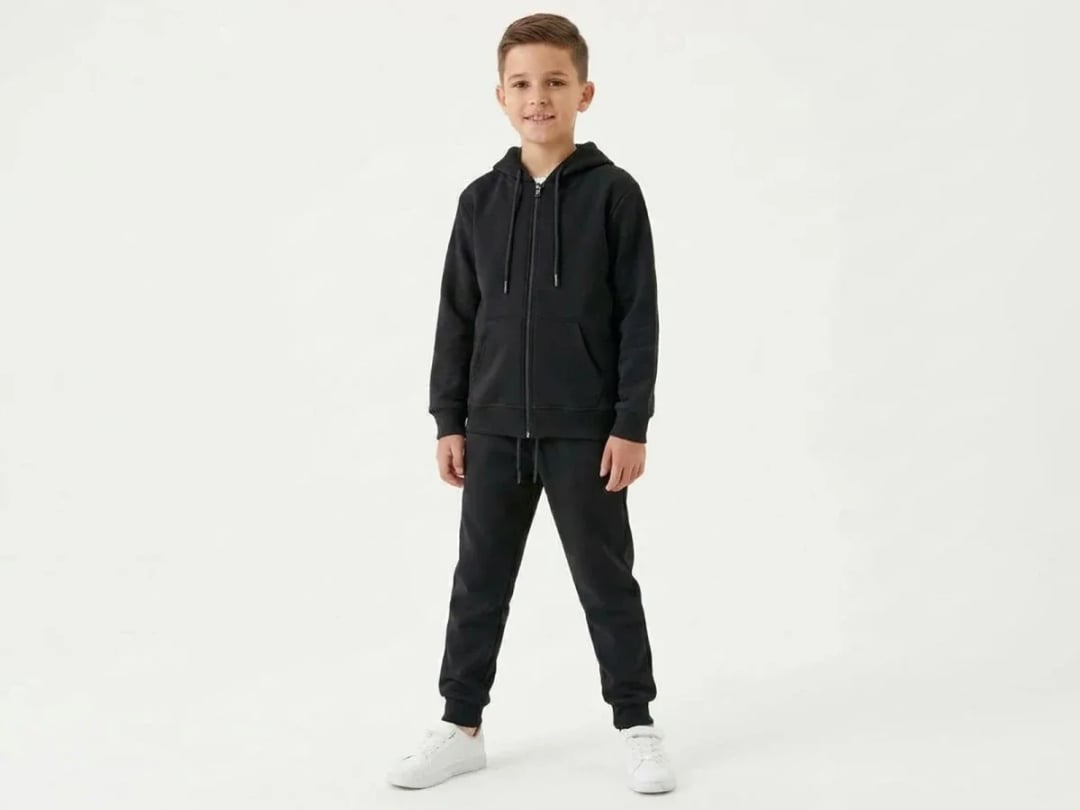 Boys' Zip-Up Hooded Tracksuit Set in Black - 4 Pack - Tanem Kids - by Peralane