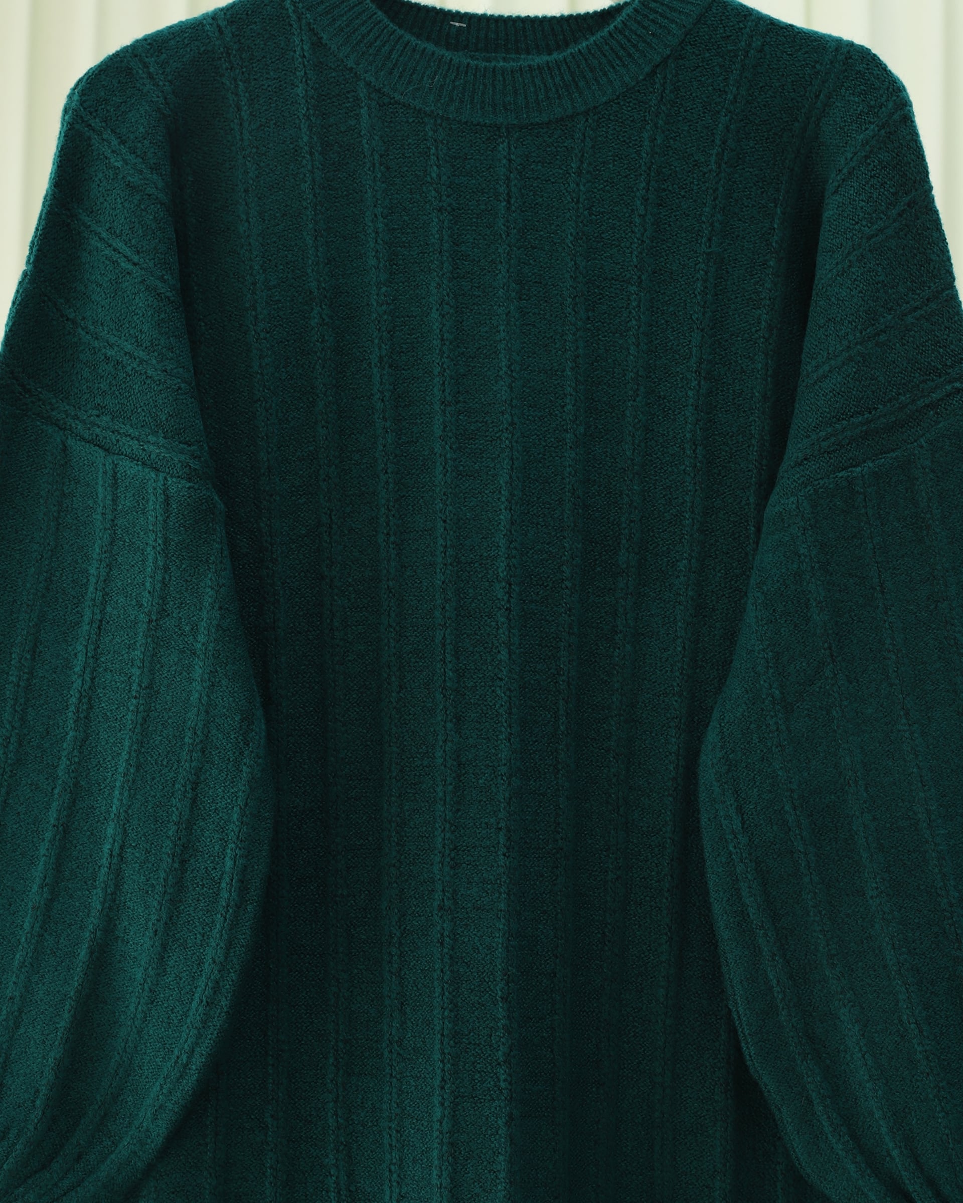 Ribbed Slit Soft Knit Tunic - Emerald - Podyumplus - by Peralane - photo 4