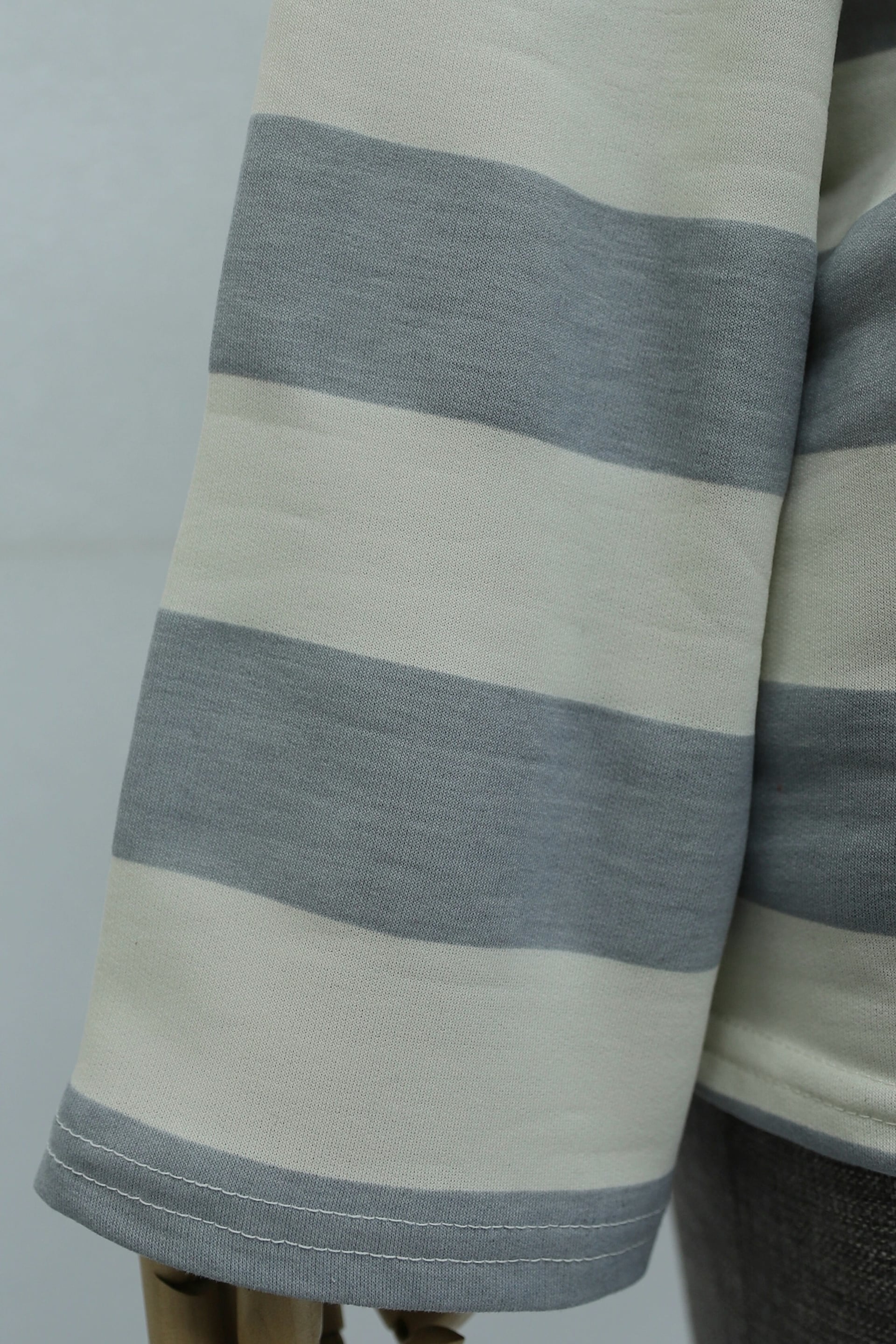 Crew Neck Striped Sweatshirt - Grey - Podyumplus - by Peralane - photo 6
