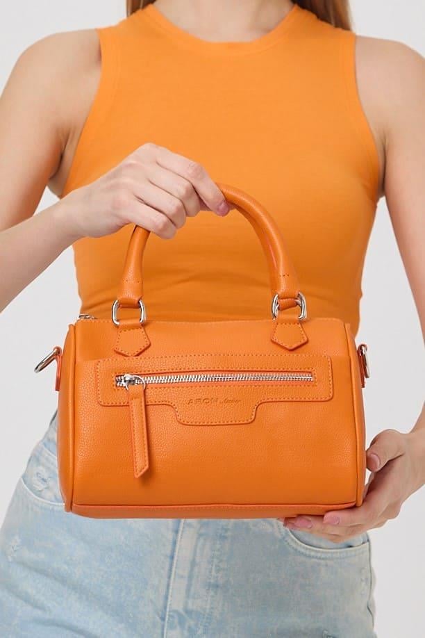 Lorena Orange Multi-Compartment Women's Handbag 2003 - Aron Atelier - by Peralane