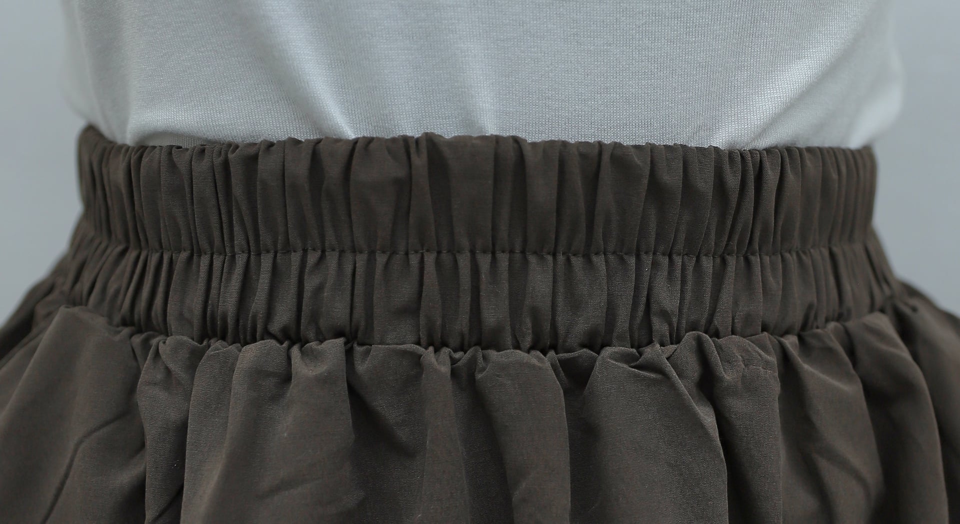 Elasticated Waist Double Pocket Poplin Skirt - Dark Brown - Podyumplus - by Peralane - photo 5