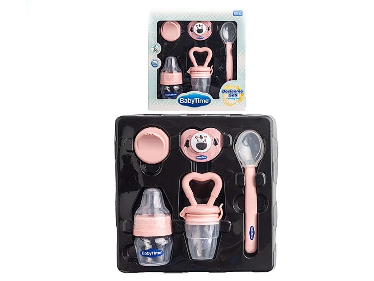 5-Piece Baby Feeding Set - Pink - Baby Time - by Peralane