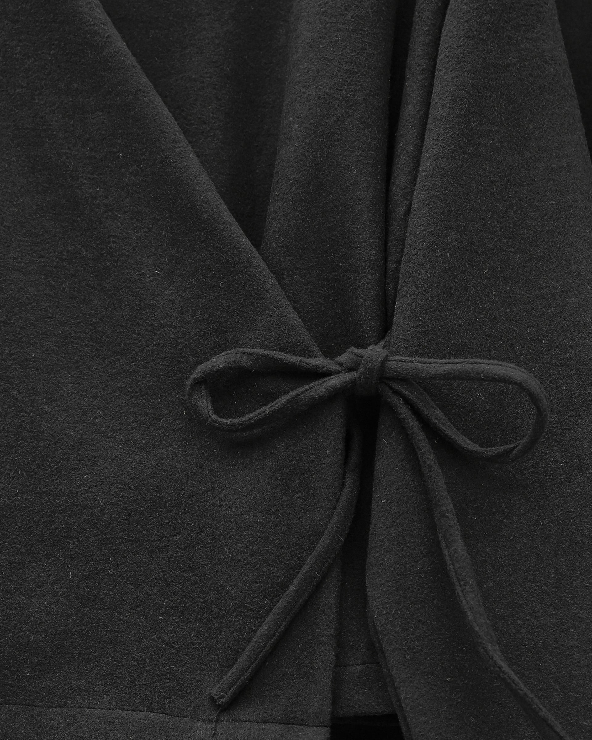 Wrap-Front Kimono Jacket and Flared Skirt Co-ord Set in Black - Podyumplus - by Peralane - photo 2