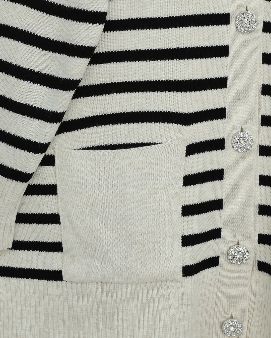 Double Pocket Striped Knit Cardigan - Stone - Podyumplus - by Peralane - photo 5