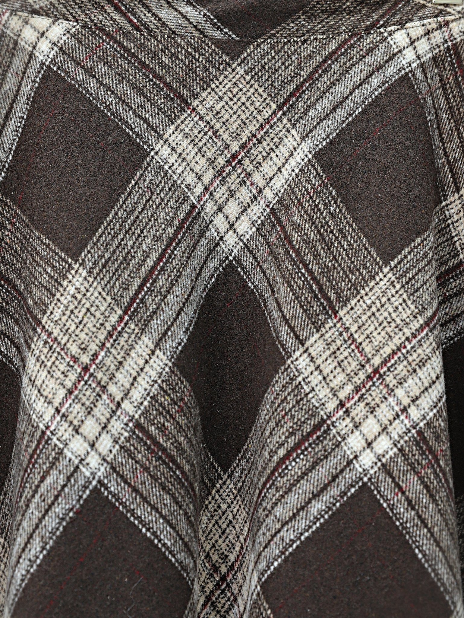 Winter Plaid High-Waist Flared Skirt with Side Zipper - Brown - Podyumplus - by Peralane - photo 4