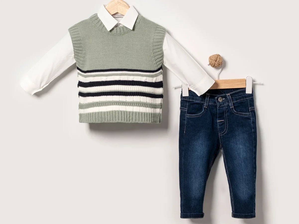 Striped Vest Boys' 3-Piece Set - Eymus - by Peralane