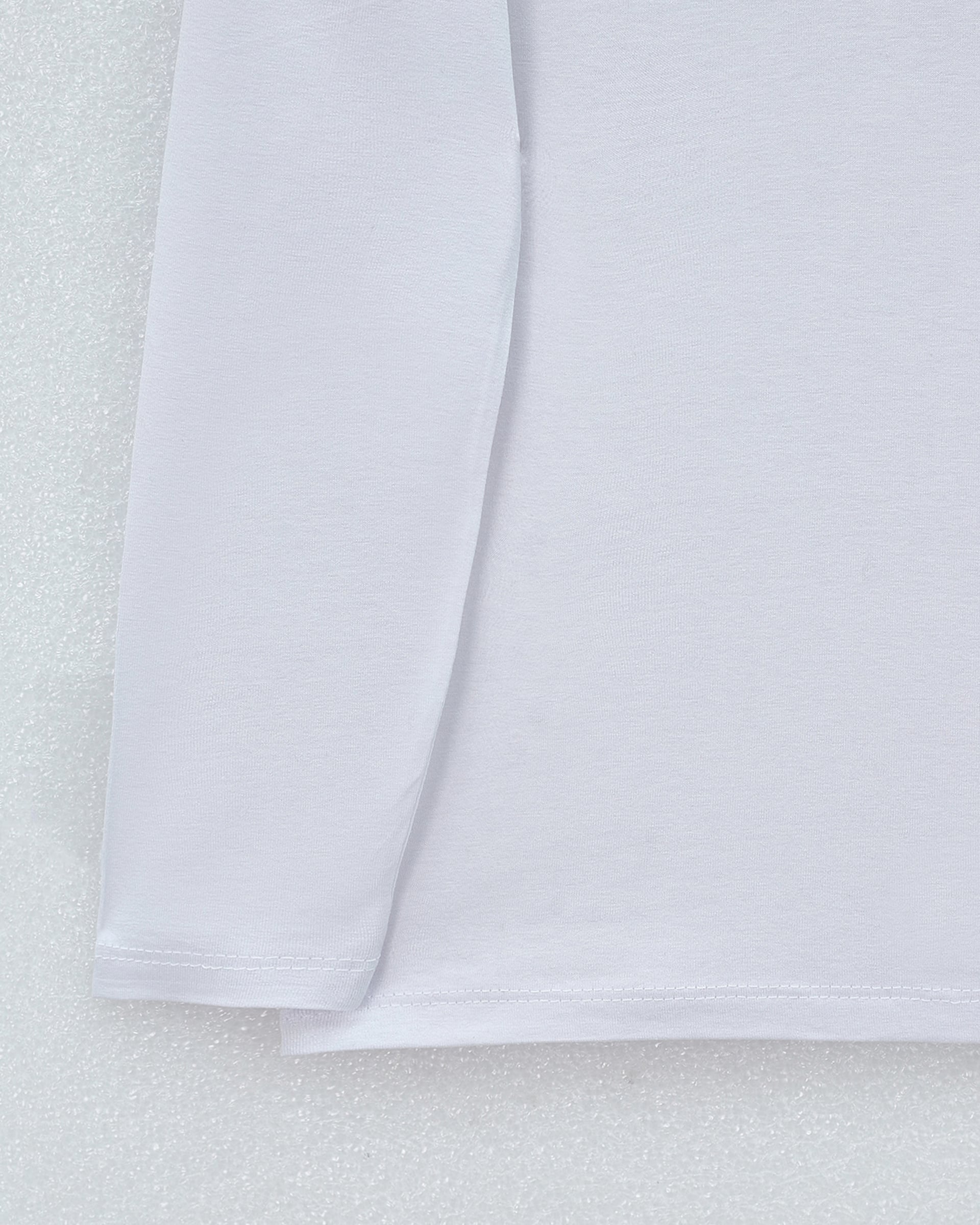 White Long-Sleeve High-Neck T-Shirt for Women - Podyumplus - by Peralane - photo 5