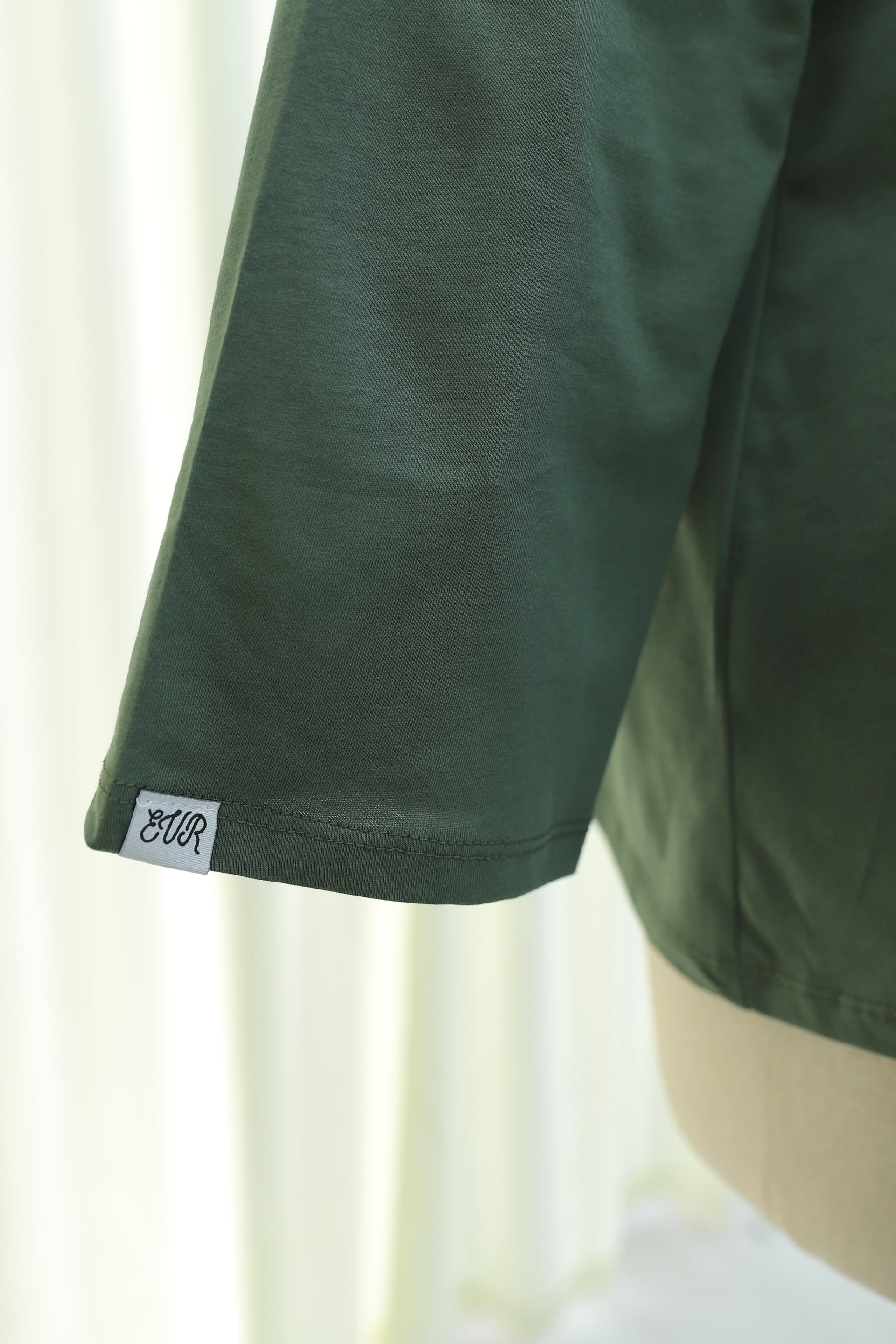Women's Oversized Crew Neck Long Sleeve Sweatshirt - Khaki - Podyumplus - by Peralane - photo 5