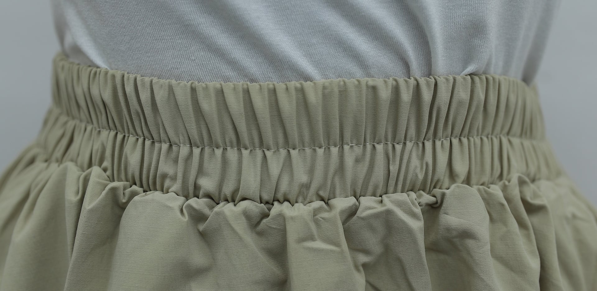 Elasticated Waist Double Pocket Poplin Skirt - Beige - Podyumplus - by Peralane - photo 5