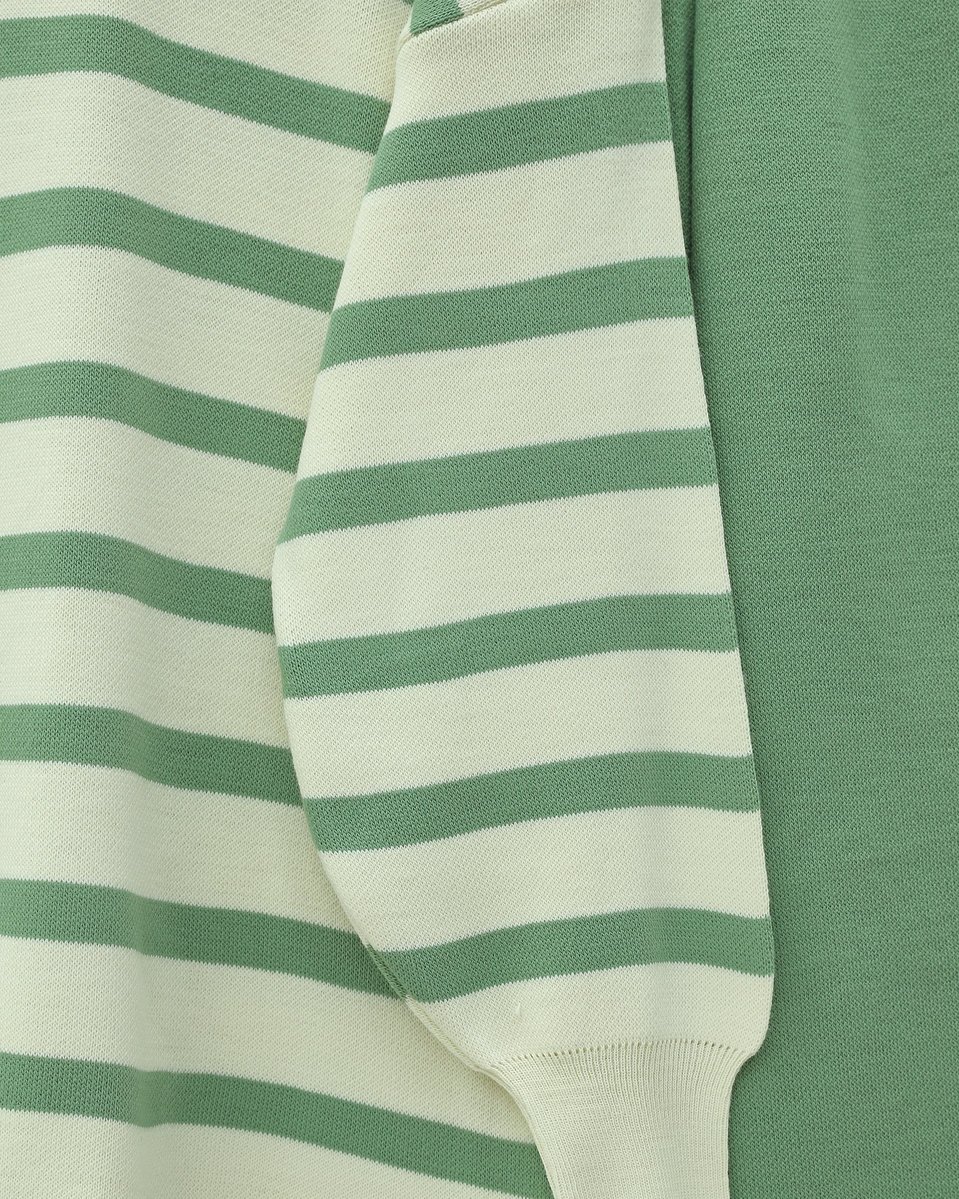 Polo Collar Buttoned Striped Knit Lounge Set - Green - Podyumplus - by Peralane - photo 6