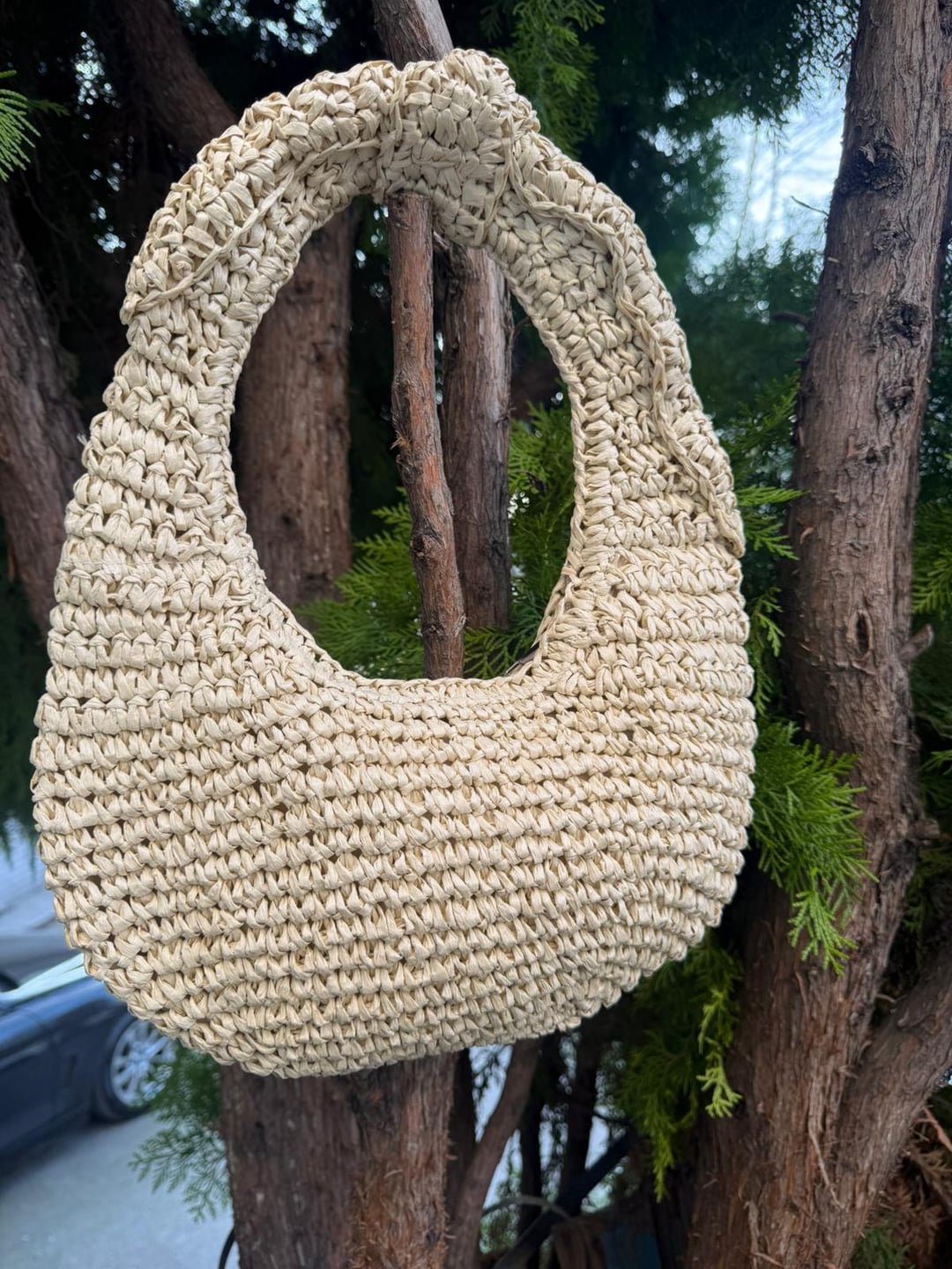 Natural Woven Straw Shoulder Bag - Nesvay - by Peralane - photo 2