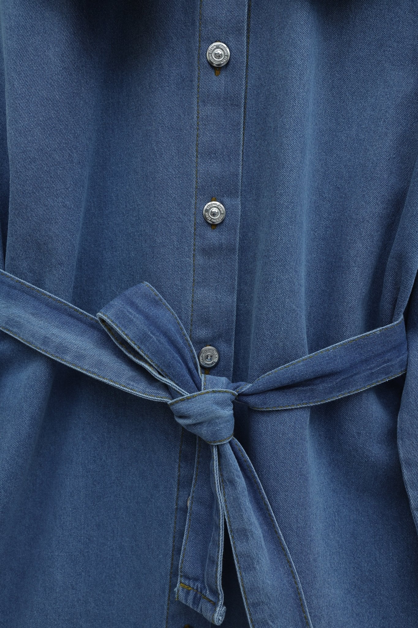 Women's Denim Co-ord Set with Tunic Top and Straight-Leg Trousers - Ice Blue - Podyumplus - by Peralane - photo 8
