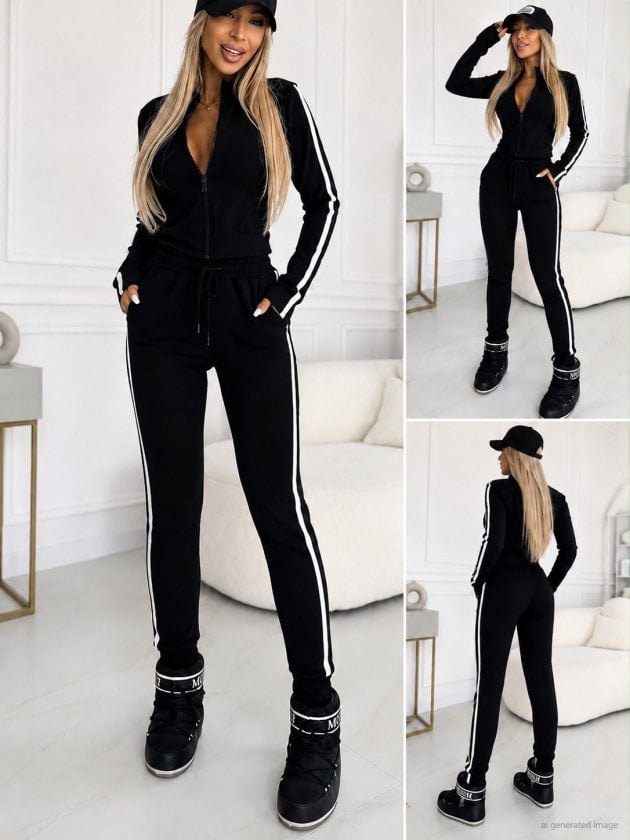 Women's Long Sleeve Zip-Up Top and Trousers Tracksuit Set - Janes - by Peralane - photo 4