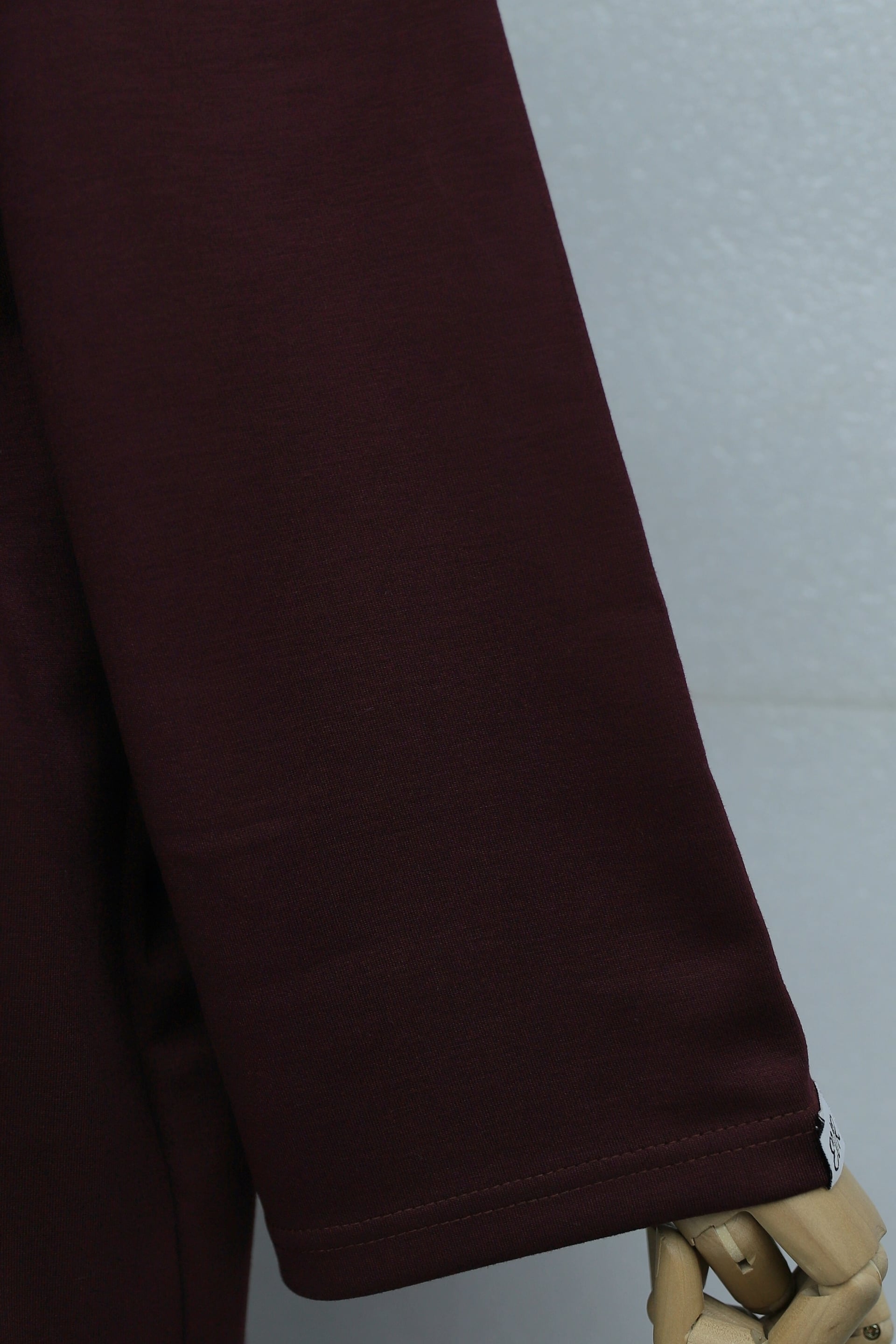 Asymmetric Cut Belted Oversize Jersey Lounge Set with Trousers - Burgundy - Podyumplus - by Peralane - photo 7