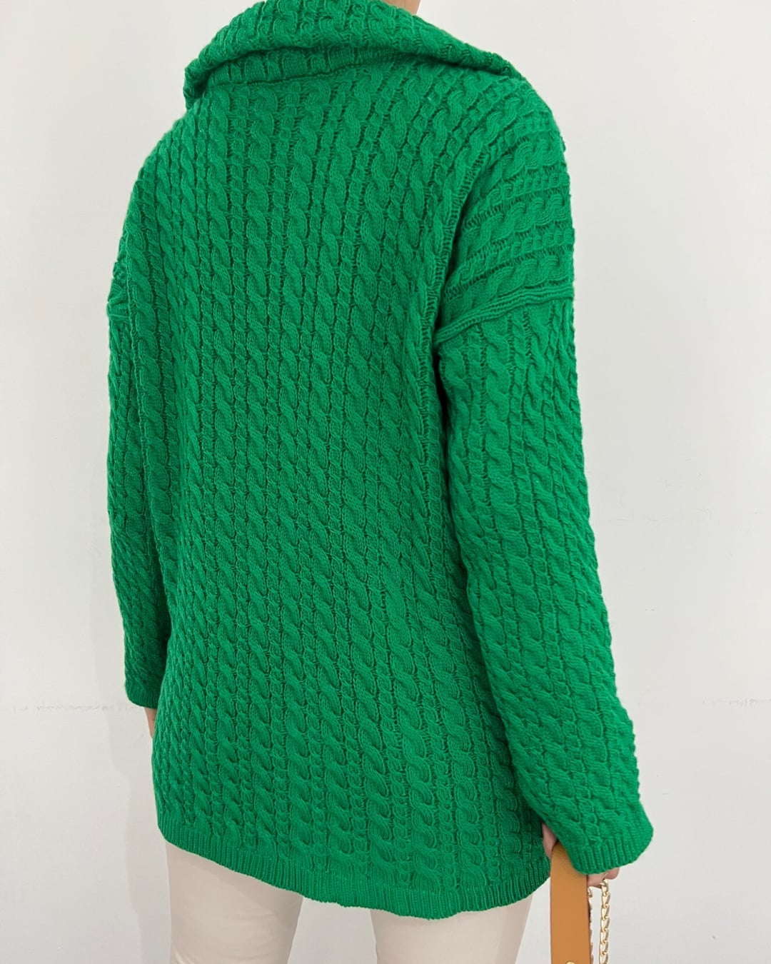 Half-Zip High-Collar Knit Sweater for Women - Emerald - Podyumplus - by Peralane - photo 3