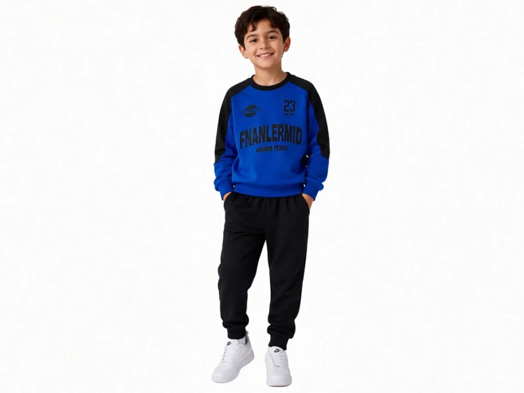Printed Boys' Tracksuit Set - Navy - Miss Melinda - by Peralane