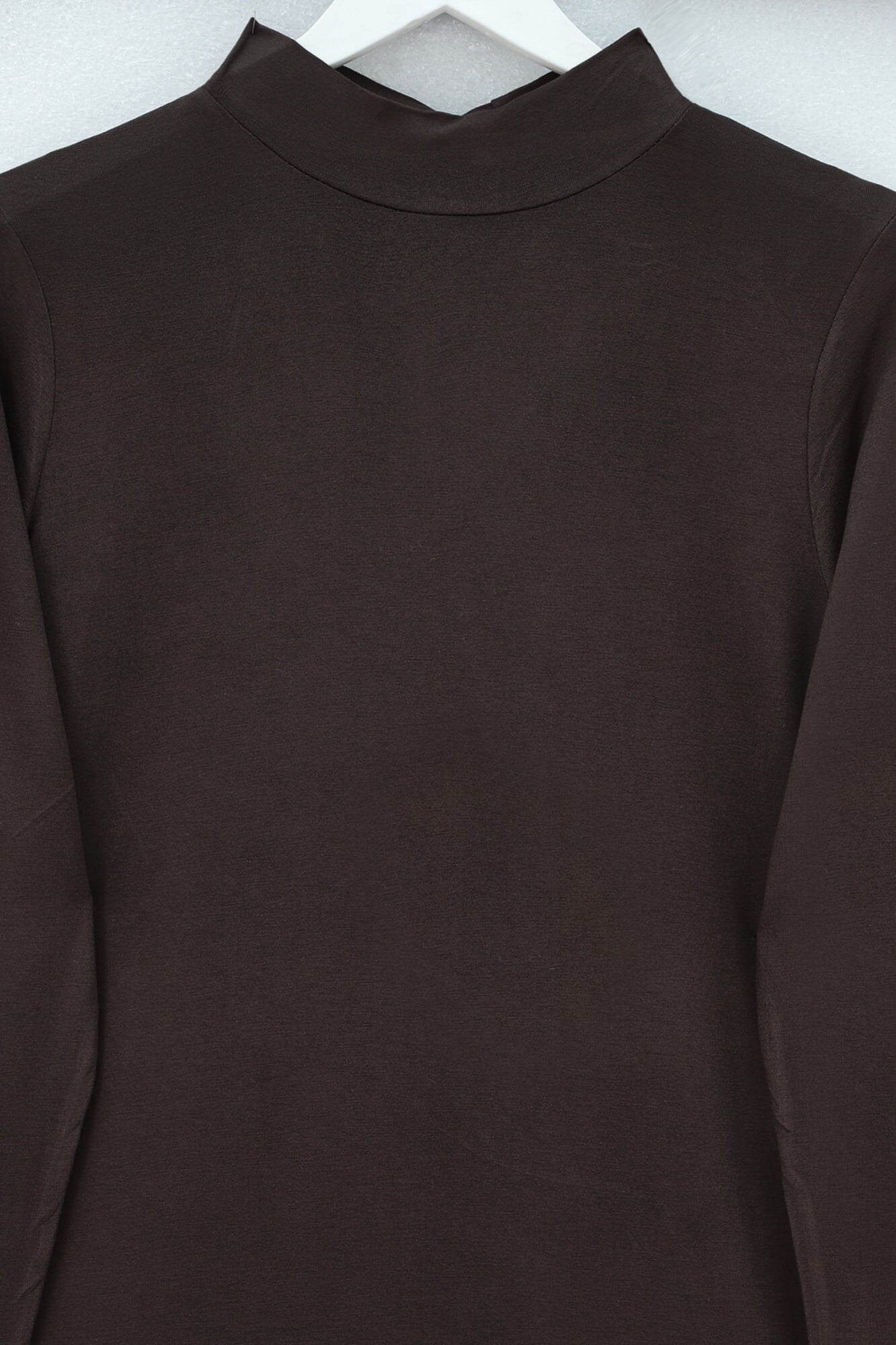 Women's Mock Neck Long Sleeve T-Shirt - Brown - Podyumplus - by Peralane - photo 4