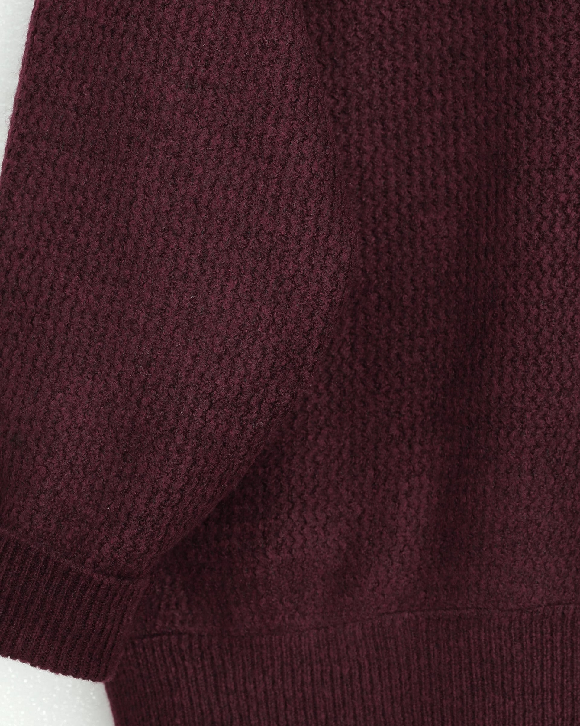 Maroon Lace-Trimmed Knit Sweater with Collar - Podyumplus - by Peralane - photo 4