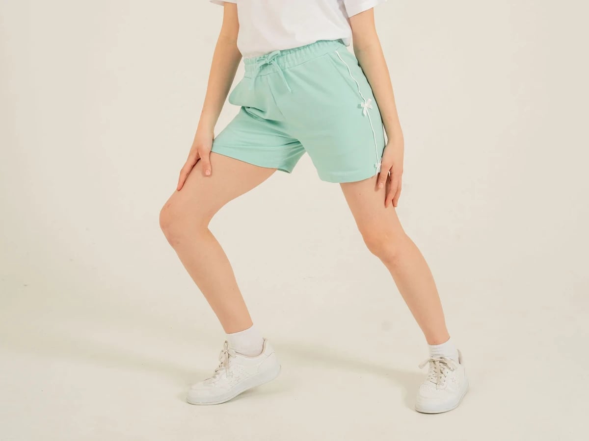 Mint Green Girls' Shorts with White Piping - Pack of 4 - Nickel - by Peralane