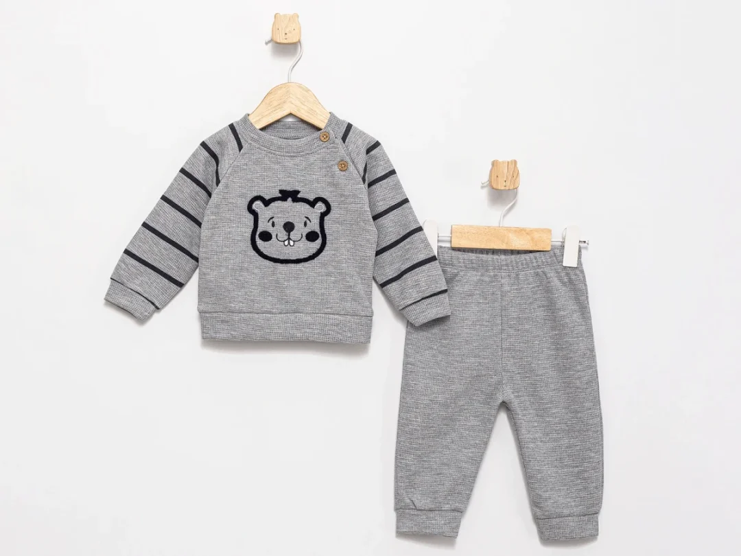 Bear Print Baby Boys' Sweatshirt and Trousers Set - Feely Kids - by Peralane