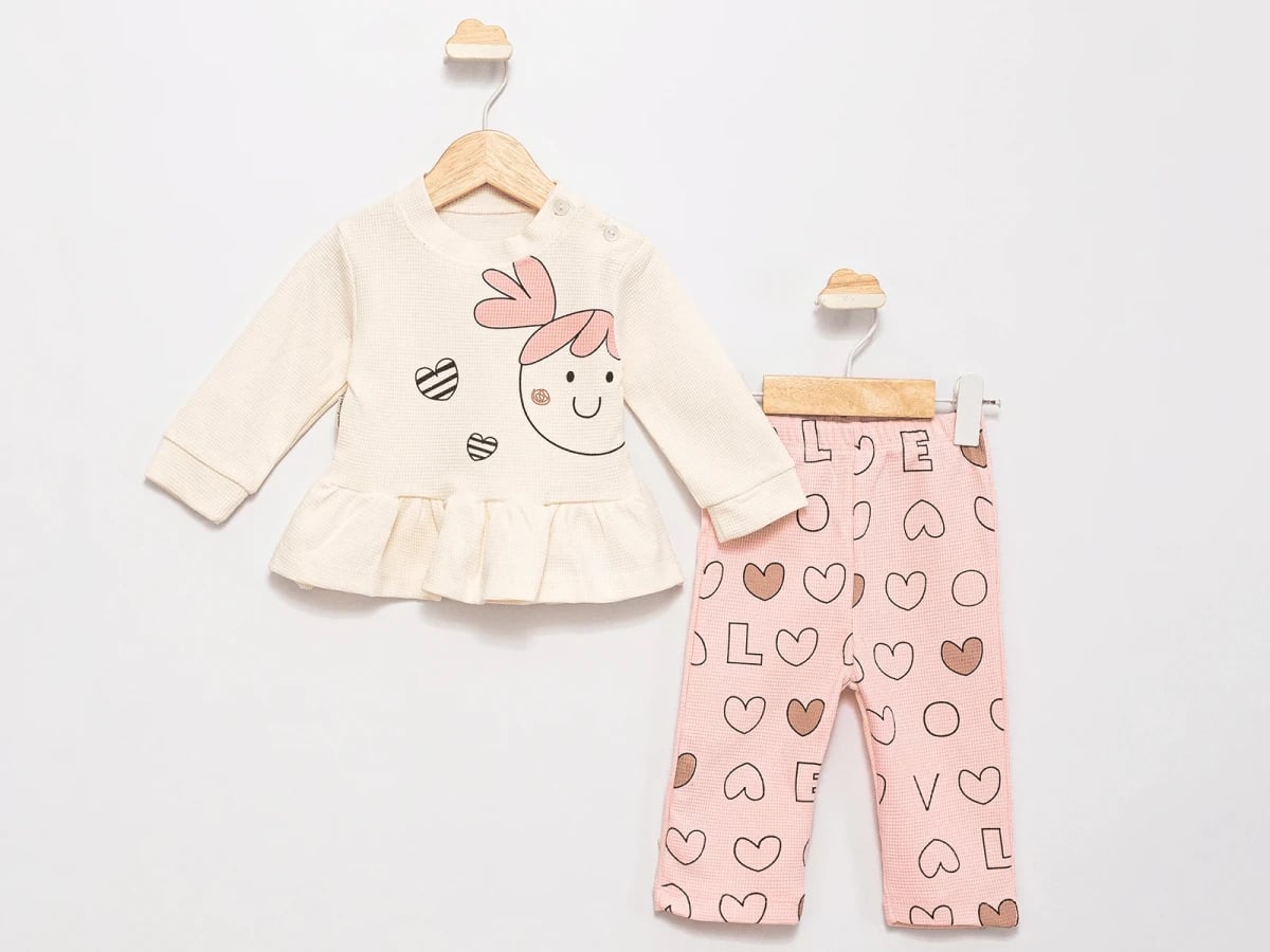 Heart Print Baby Girl Sleepwear Set - 4 Pack - Feely Kids - by Peralane