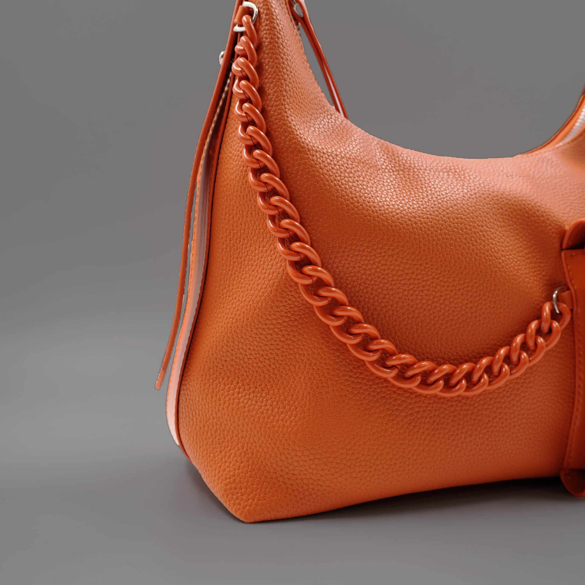 Orange Chain Detail Women's Shoulder Bag - Aron Atelier - by Peralane - photo 2