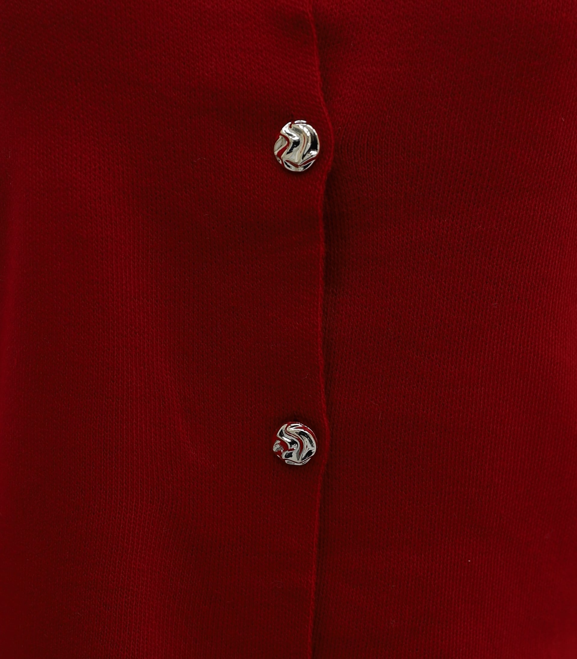 Buttoned Round Neck Knit Cardigan - Red - Podyumplus - by Peralane - photo 6