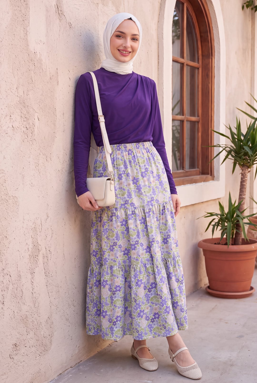 Half Turtleneck Draped Sandy Blouse - Purple - Podyumplus - by Peralane