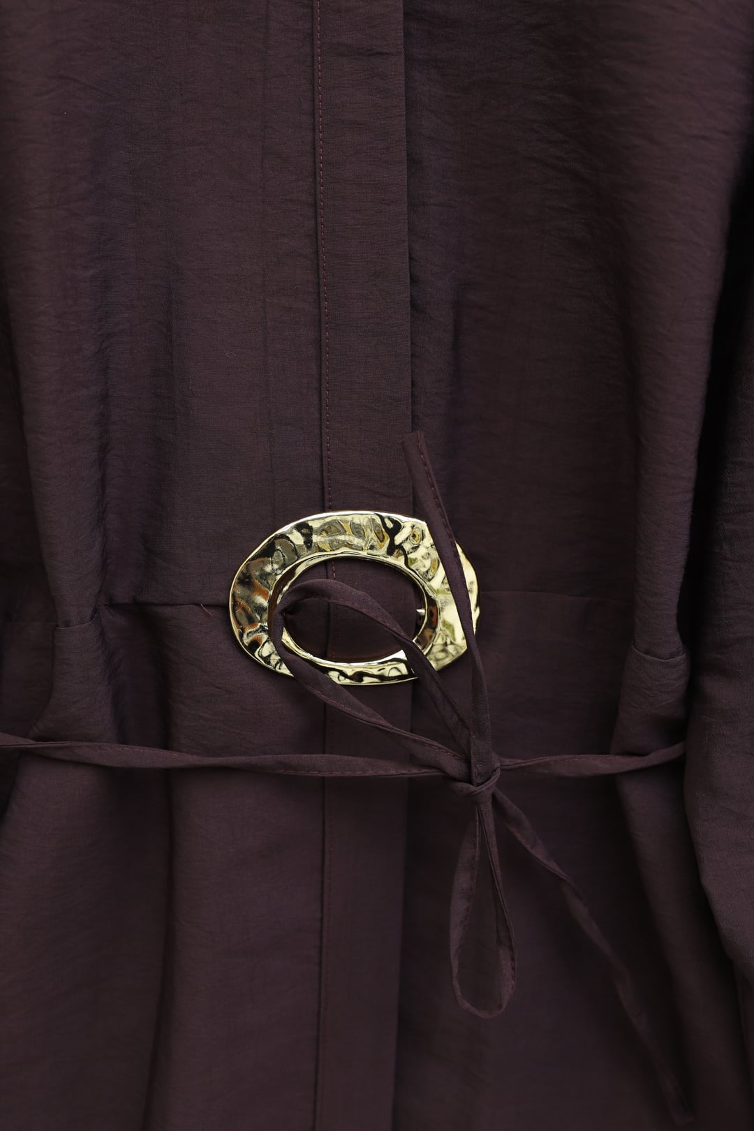 Belted Half-Button Wide-Leg Trousers Co-ord Set in Deep Plum - Podyumplus - by Peralane - photo 5