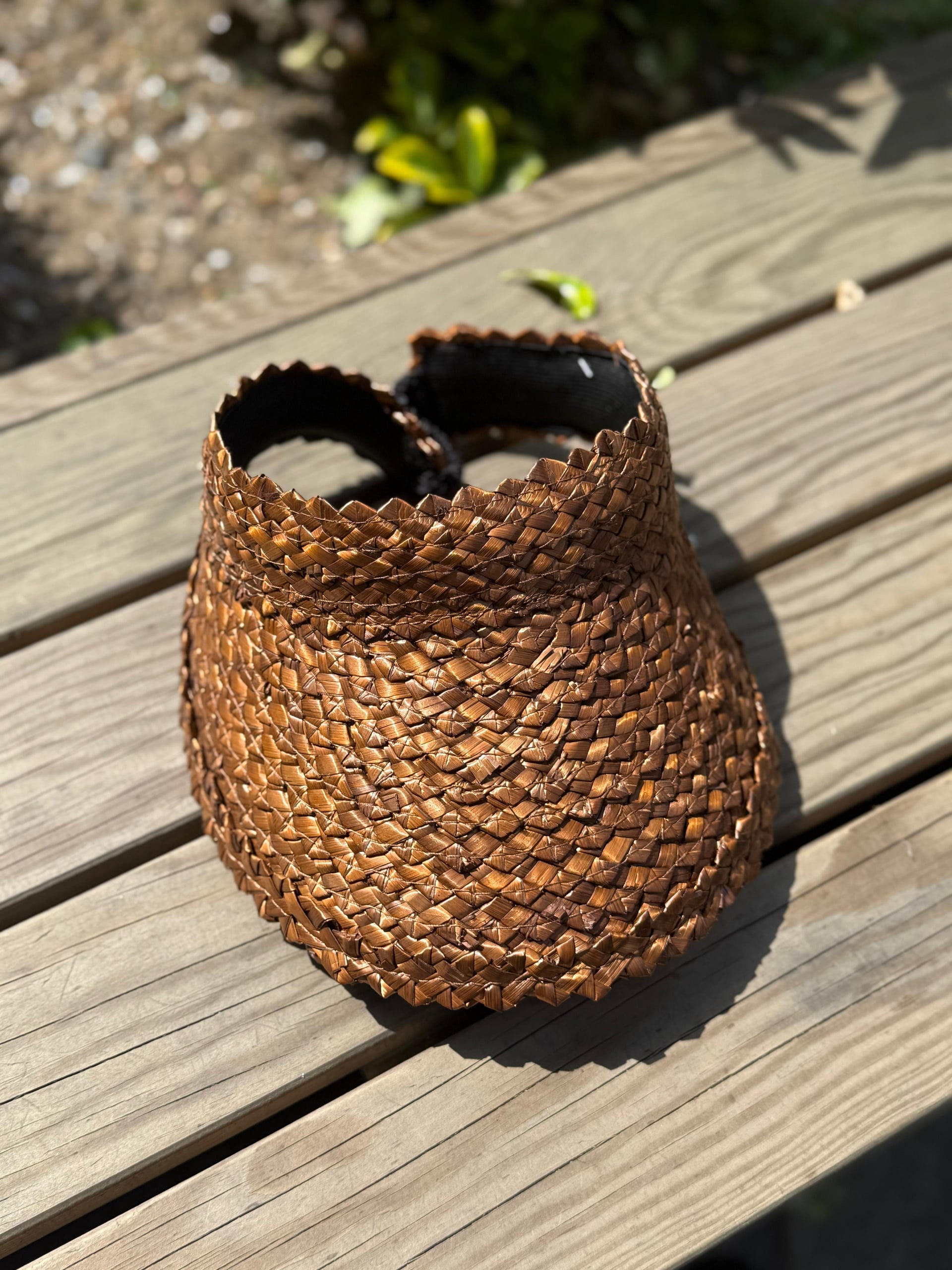 Brown Woven Straw Visor Hat - Nesvay - by Peralane - photo 2