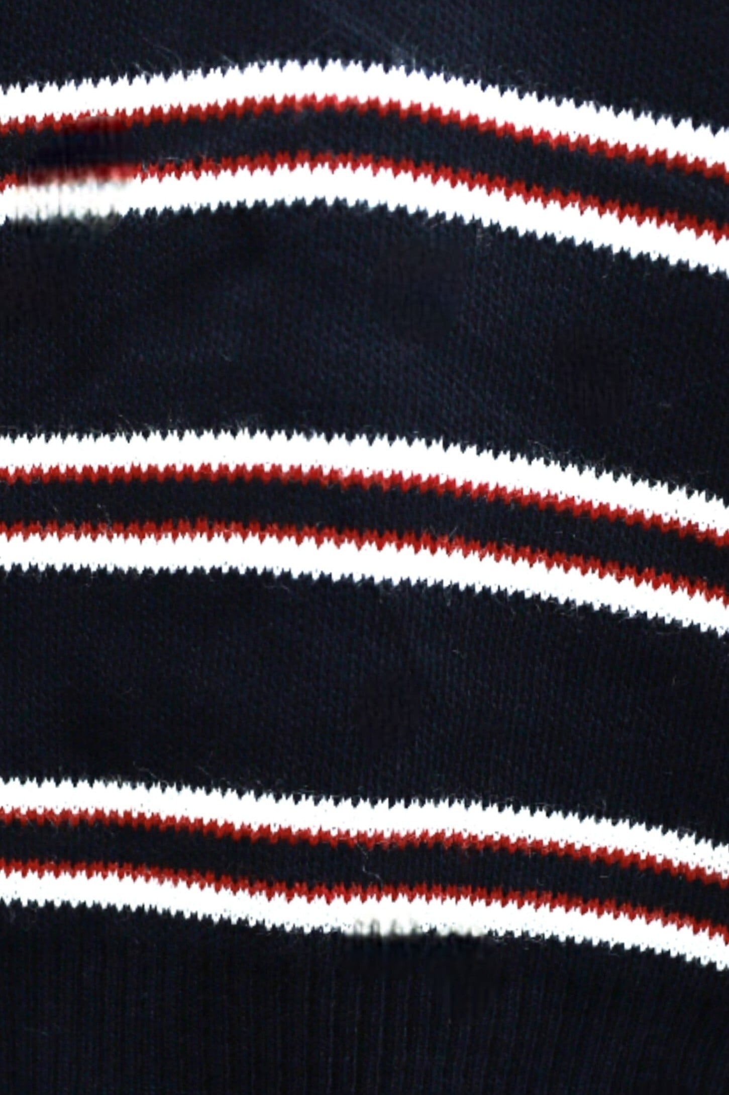 Navy Blue Striped Polo Neck Button Sweatshirt - Podyumplus - by Peralane - photo 6