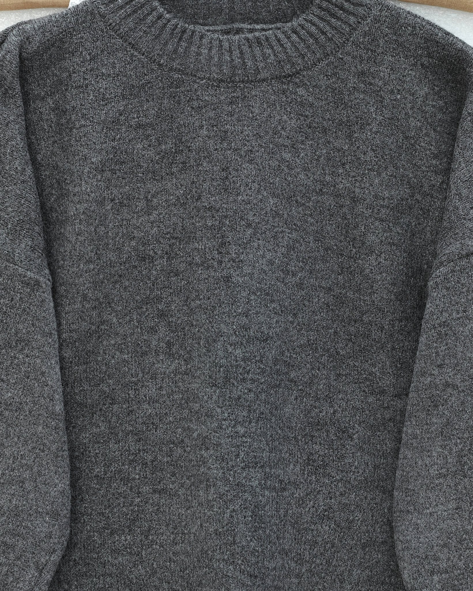 Half-Collar Relaxed Knit Sweater - Smoke - Podyumplus - by Peralane - photo 5