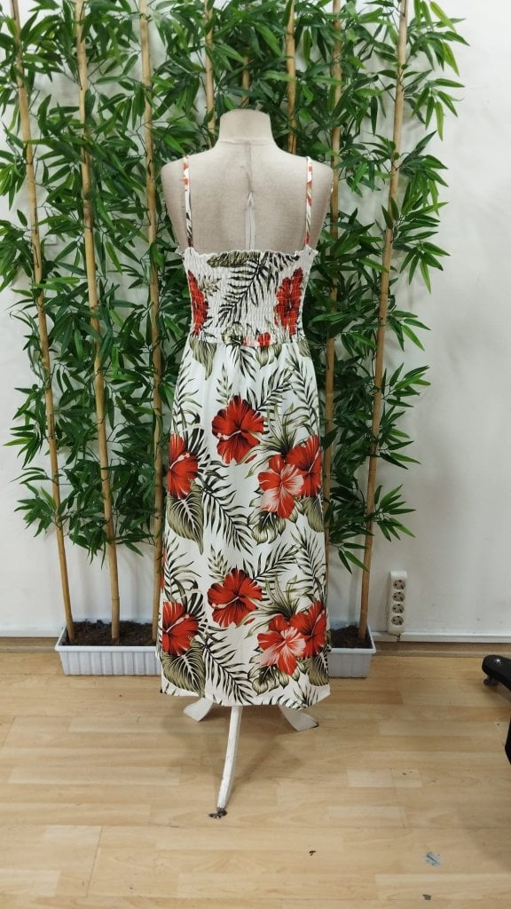 Women's Spaghetti Strap V-Neck Floral Maxi Dress with Crochet Waist and Side Slit - Janes - by Peralane - photo 8